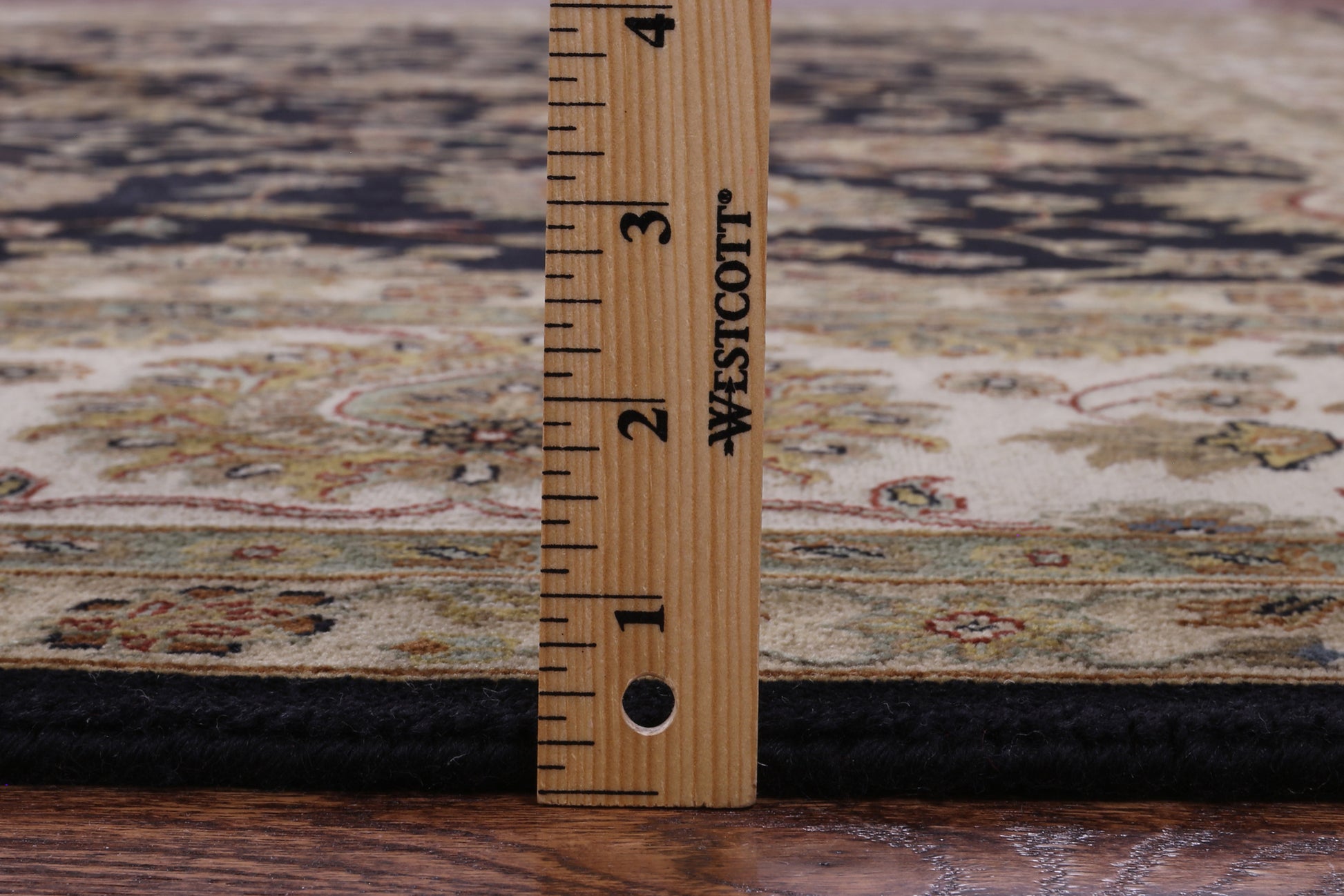 Black Persian Tabriz Hand Knotted Wool Rug - 8' 10" X 12' 0" - Golden Nile
