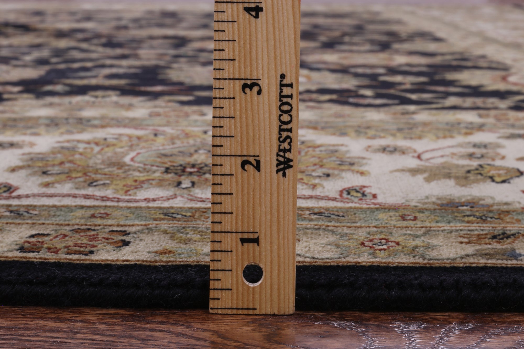 Black Persian Tabriz Hand Knotted Wool Rug - 8' 10" X 12' 0" - Golden Nile