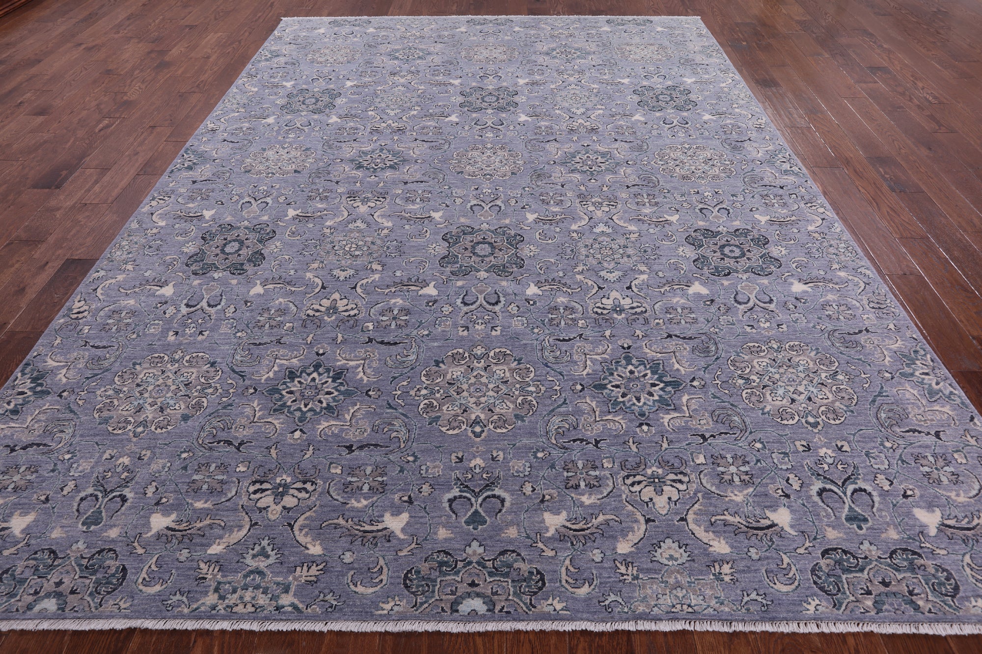 Grey Persian Tabriz Hand Knotted Wool Rug - 8' 8" X 11' 9" - Golden Nile