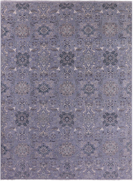 Grey Persian Tabriz Hand Knotted Wool Rug - 8' 8" X 11' 9" - Golden Nile