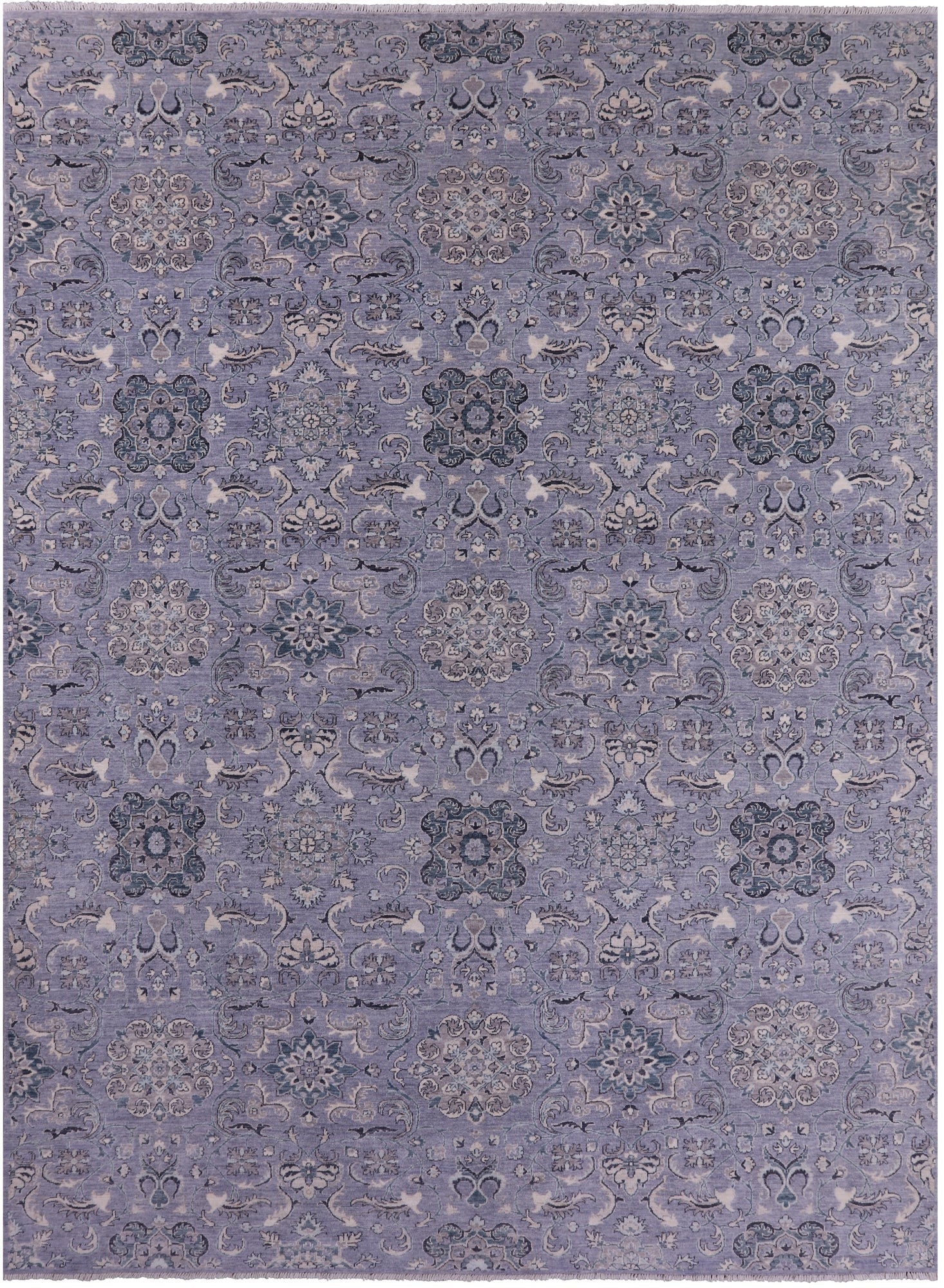 Grey Persian Tabriz Hand Knotted Wool Rug - 8' 8" X 11' 9" - Golden Nile