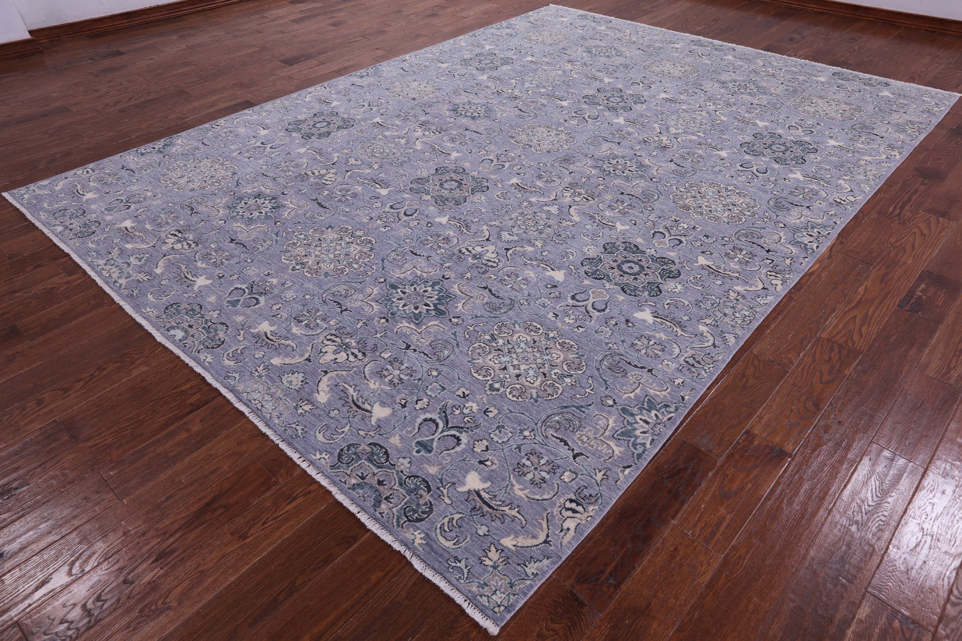 Grey Persian Tabriz Hand Knotted Wool Rug - 8' 8" X 11' 9" - Golden Nile