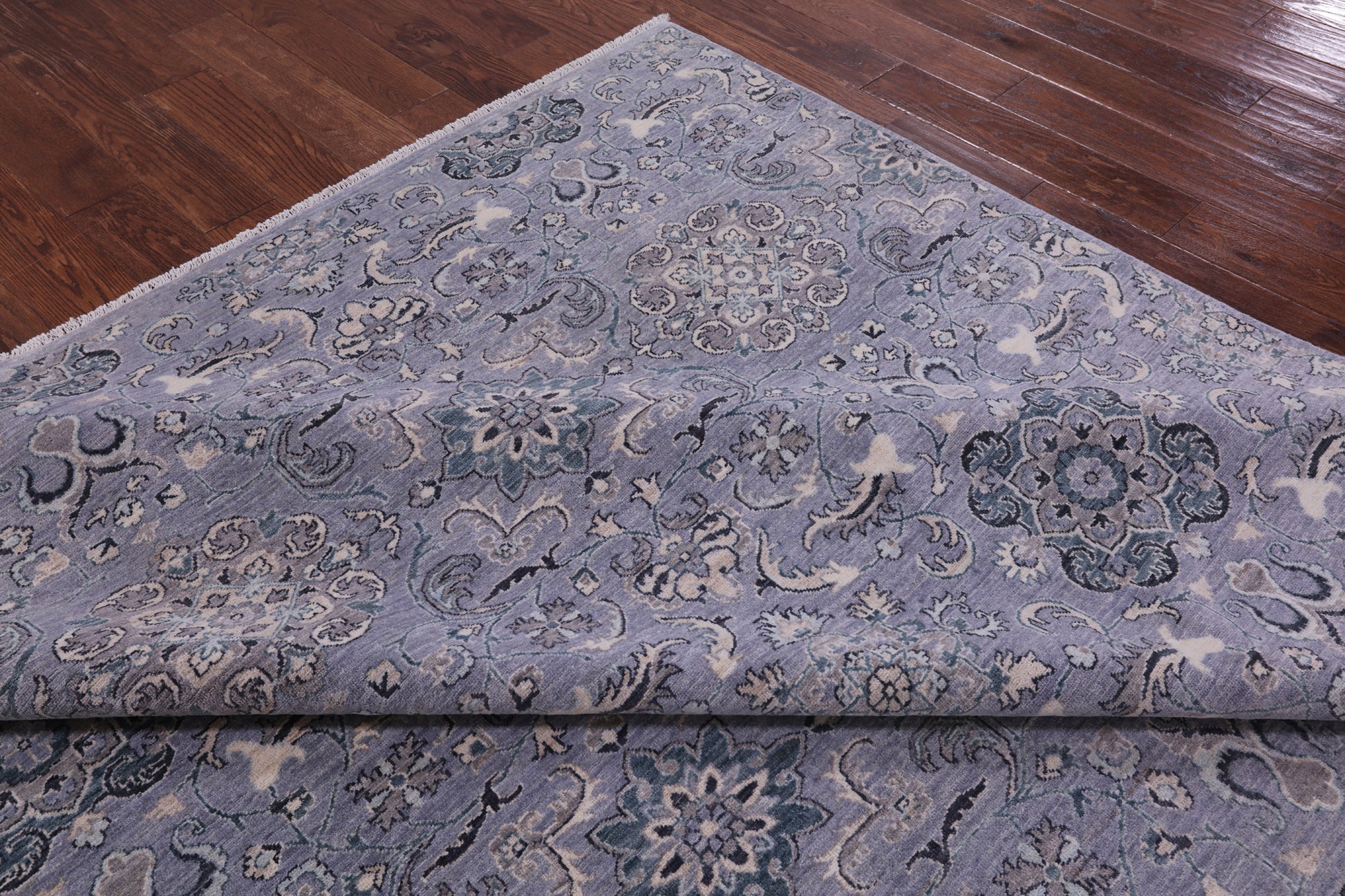 Grey Persian Tabriz Hand Knotted Wool Rug - 8' 8" X 11' 9" - Golden Nile
