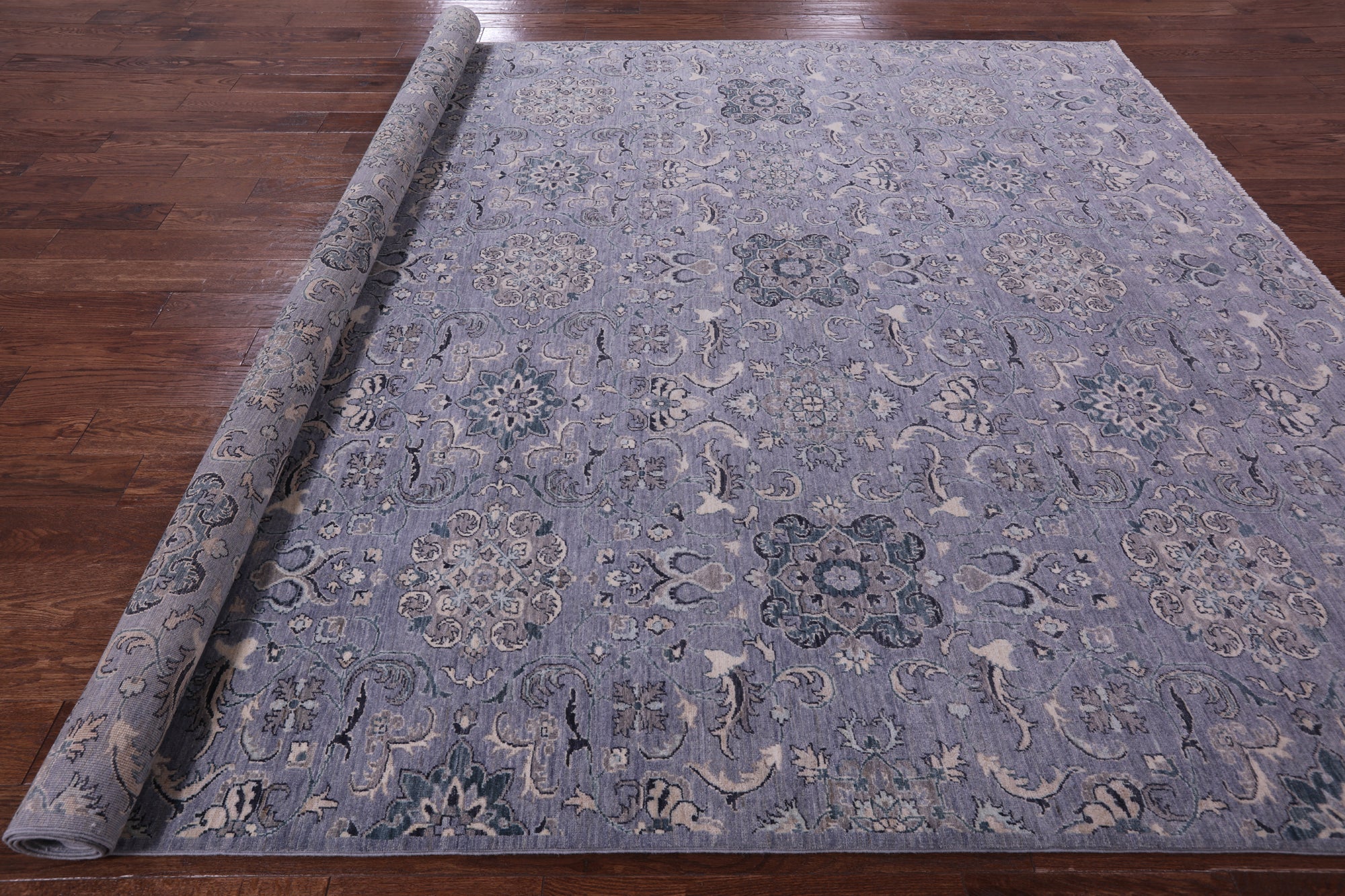 Grey Persian Tabriz Hand Knotted Wool Rug - 8' 8" X 11' 9" - Golden Nile