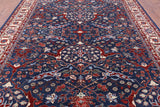 Blue Persian Fine Serapi Hand Knotted Wool Rug - 9' 2" X 11' 8" - Golden Nile