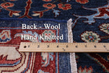 Blue Persian Fine Serapi Hand Knotted Wool Rug - 9' 2" X 11' 8" - Golden Nile