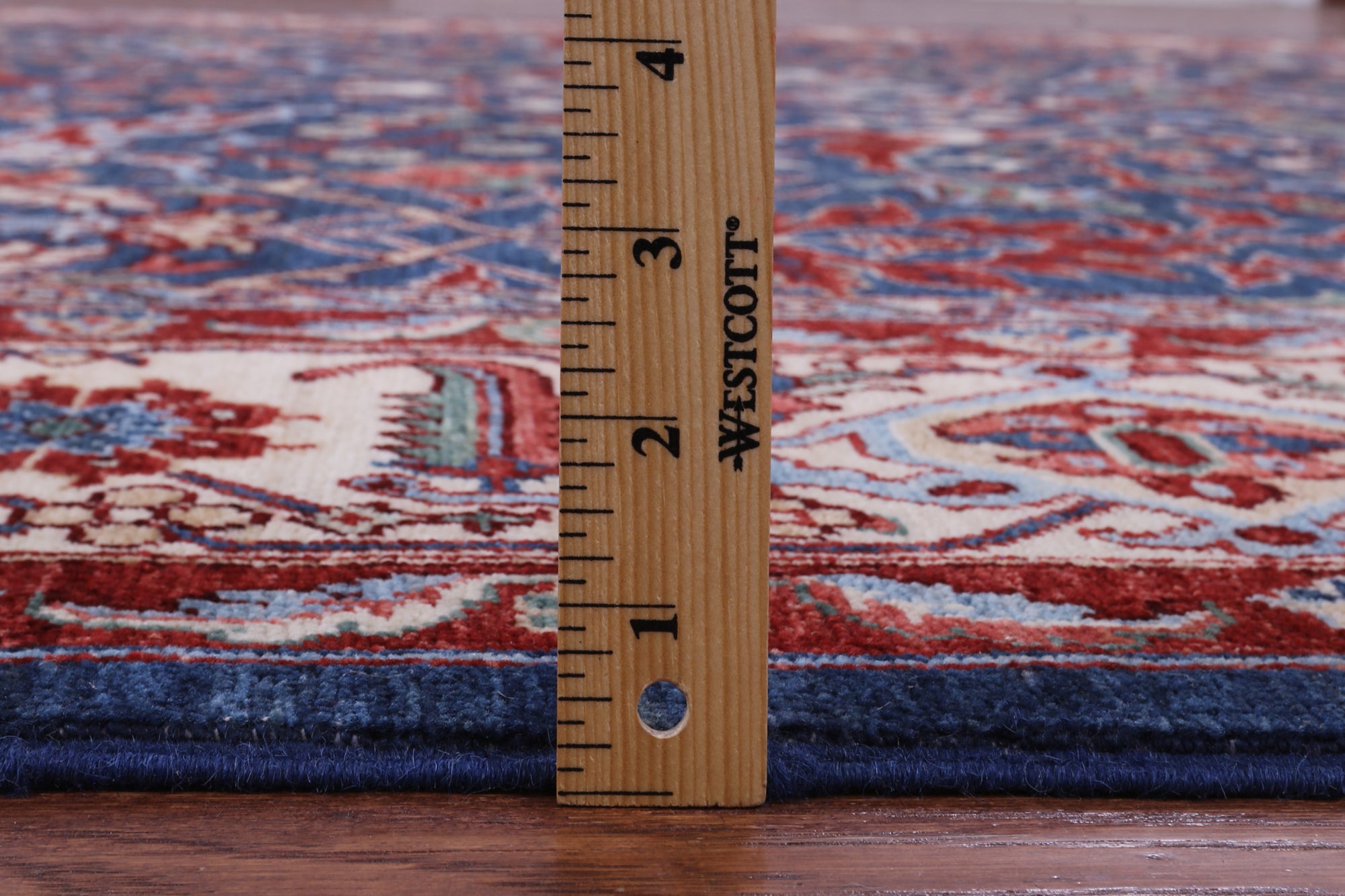 Blue Persian Fine Serapi Hand Knotted Wool Rug - 9' 2" X 11' 8" - Golden Nile