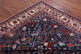 Blue Persian Fine Serapi Hand Knotted Wool Rug - 9' 2" X 11' 8" - Golden Nile