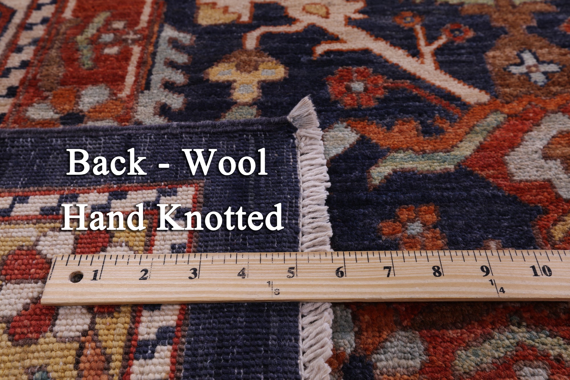 Blue Persian Fine Serapi Handmade Wool Rug - 10' 0" X 14' 0" - Golden Nile