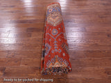 Red Super Kazak Hand Knotted Wool Rug - 9' 1" X 12' 0" - Golden Nile