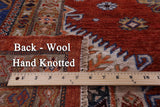 Red Super Kazak Hand Knotted Wool Rug - 9' 1" X 12' 0" - Golden Nile