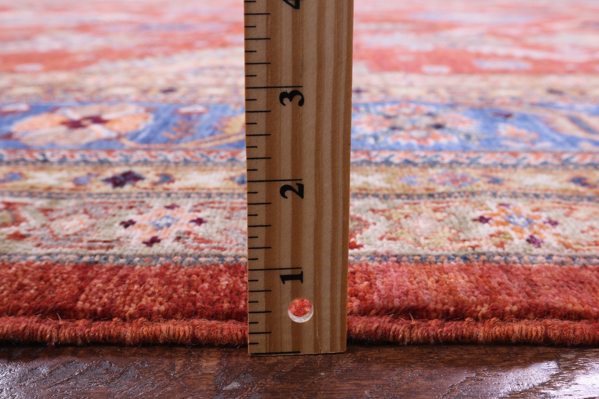Red Super Kazak Hand Knotted Wool Rug - 9' 1" X 12' 0" - Golden Nile