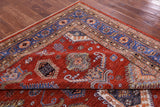 Red Super Kazak Hand Knotted Wool Rug - 9' 1" X 12' 0" - Golden Nile
