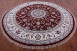 Round Persian Nain Hand Knotted Wool & Silk Rug - 10' 0" X 10' 0" - Golden Nile