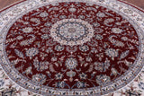 Round Persian Nain Hand Knotted Wool & Silk Rug - 10' 0" X 10' 0" - Golden Nile