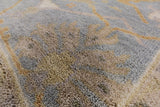 Ivory Turkish Oushak Hand Knotted Wool Area Rug - 9' 1" X 11' 9" - Golden Nile