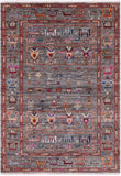 Tribal Persian Gabbeh Hand Knotted Wool Rug - 3' 4" X 4' 10" - Golden Nile