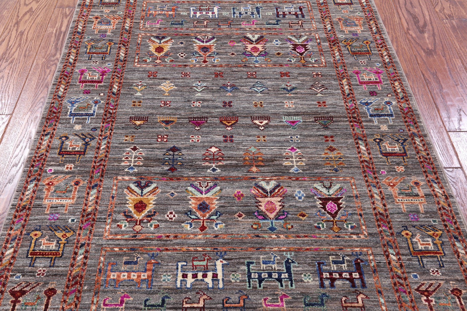 Tribal Persian Gabbeh Hand Knotted Wool Rug - 3' 4" X 4' 10" - Golden Nile