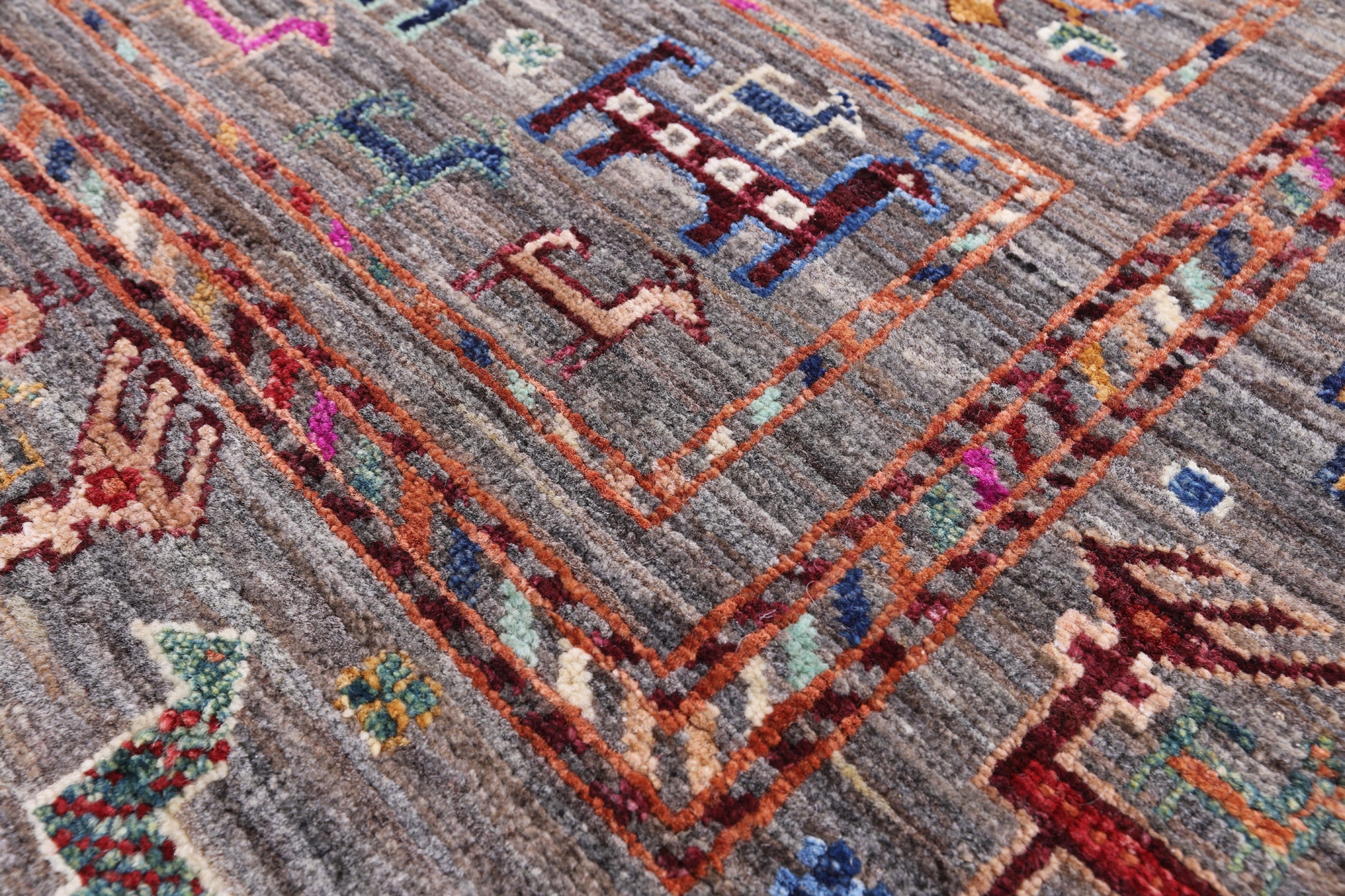Tribal Persian Gabbeh Hand Knotted Wool Rug - 3' 4" X 4' 10" - Golden Nile
