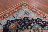 Blue Persian Fine Serapi Handmade Wool Rug - 9' 0" X 12' 5" - Golden Nile