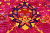 Pink William Morris Handmade Wool Rug - 8' 10" X 11' 9" - Golden Nile