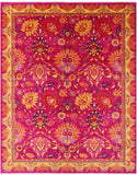 Pink William Morris Handmade Wool Rug - 8' 10" X 11' 9" - Golden Nile
