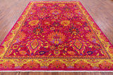 Pink William Morris Handmade Wool Rug - 8' 10" X 11' 9" - Golden Nile