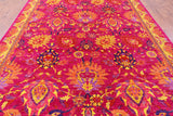 Pink William Morris Handmade Wool Rug - 8' 10" X 11' 9" - Golden Nile