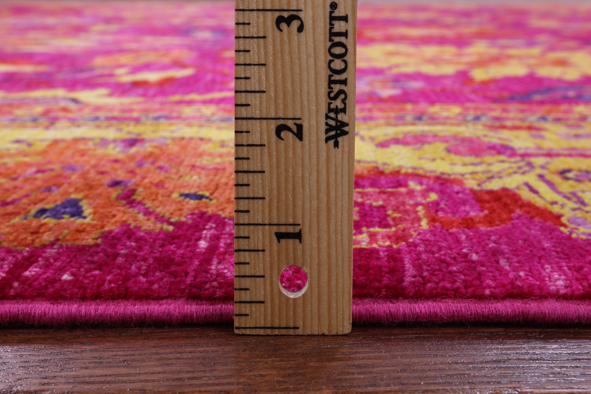 Pink William Morris Handmade Wool Rug - 8' 10" X 11' 9" - Golden Nile