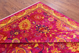Pink William Morris Handmade Wool Rug - 8' 10" X 11' 9" - Golden Nile