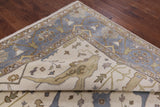 Ivory Turkish Oushak Hand Knotted Wool Area Rug - 9' 2" X 11' 10" - Golden Nile