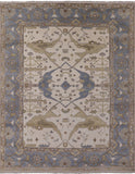 Ivory Turkish Oushak Hand Knotted Wool Area Rug - 9' 2" X 11' 10" - Golden Nile