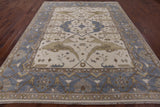 Ivory Turkish Oushak Hand Knotted Wool Area Rug - 9' 2" X 11' 10" - Golden Nile