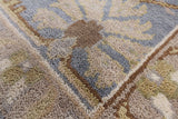 Ivory Turkish Oushak Hand Knotted Wool Area Rug - 9' 2" X 11' 10" - Golden Nile