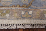 Ivory Turkish Oushak Hand Knotted Wool Area Rug - 9' 2" X 11' 10" - Golden Nile