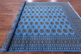 Blue Bokhara Handmade Wool Rug - 8' 1" X 9' 11" - Golden Nile