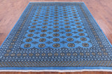 Blue Bokhara Handmade Wool Rug - 8' 1" X 9' 11" - Golden Nile