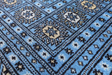 Blue Bokhara Handmade Wool Rug - 8' 1" X 9' 11" - Golden Nile
