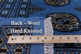 Blue Bokhara Handmade Wool Rug - 8' 1" X 9' 11" - Golden Nile