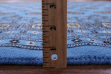 Blue Bokhara Handmade Wool Rug - 8' 1" X 9' 11" - Golden Nile