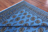 Blue Bokhara Handmade Wool Rug - 8' 1" X 9' 11" - Golden Nile