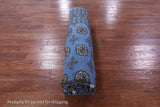 Blue Bokhara Handmade Wool Rug - 8' 1" X 9' 11" - Golden Nile