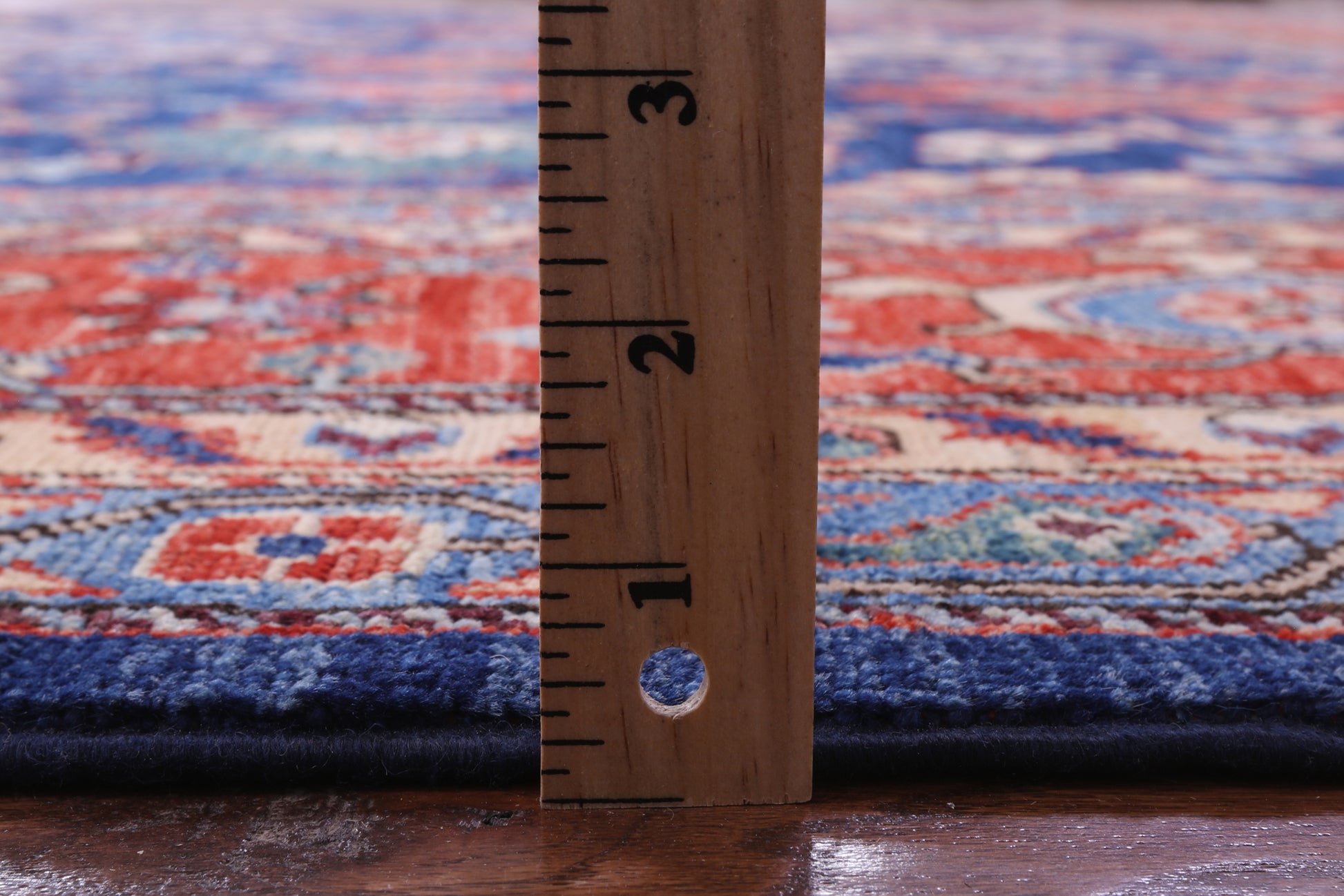 Blue Persian Fine Serapi Hand Knotted Wool Rug - 12' 0" X 14' 9" - Golden Nile