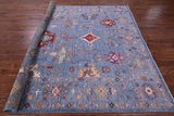 Blue Turkish Oushak Hand Knotted Wool Rug - 8' 4" X 9' 6" - Golden Nile