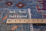 Blue Turkish Oushak Hand Knotted Wool Rug - 8' 4" X 9' 6" - Golden Nile