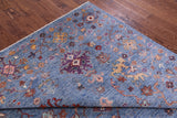 Blue Turkish Oushak Hand Knotted Wool Rug - 8' 4" X 9' 6" - Golden Nile