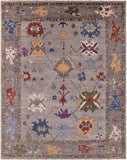 Grey Turkish Oushak Hand Knotted Wool Rug - 8' 0" X 10' 0" - Golden Nile