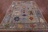 Grey Turkish Oushak Hand Knotted Wool Rug - 8' 0" X 10' 0" - Golden Nile