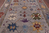 Grey Turkish Oushak Hand Knotted Wool Rug - 8' 0" X 10' 0" - Golden Nile