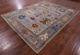 Grey Turkish Oushak Hand Knotted Wool Rug - 8' 0" X 10' 0" - Golden Nile